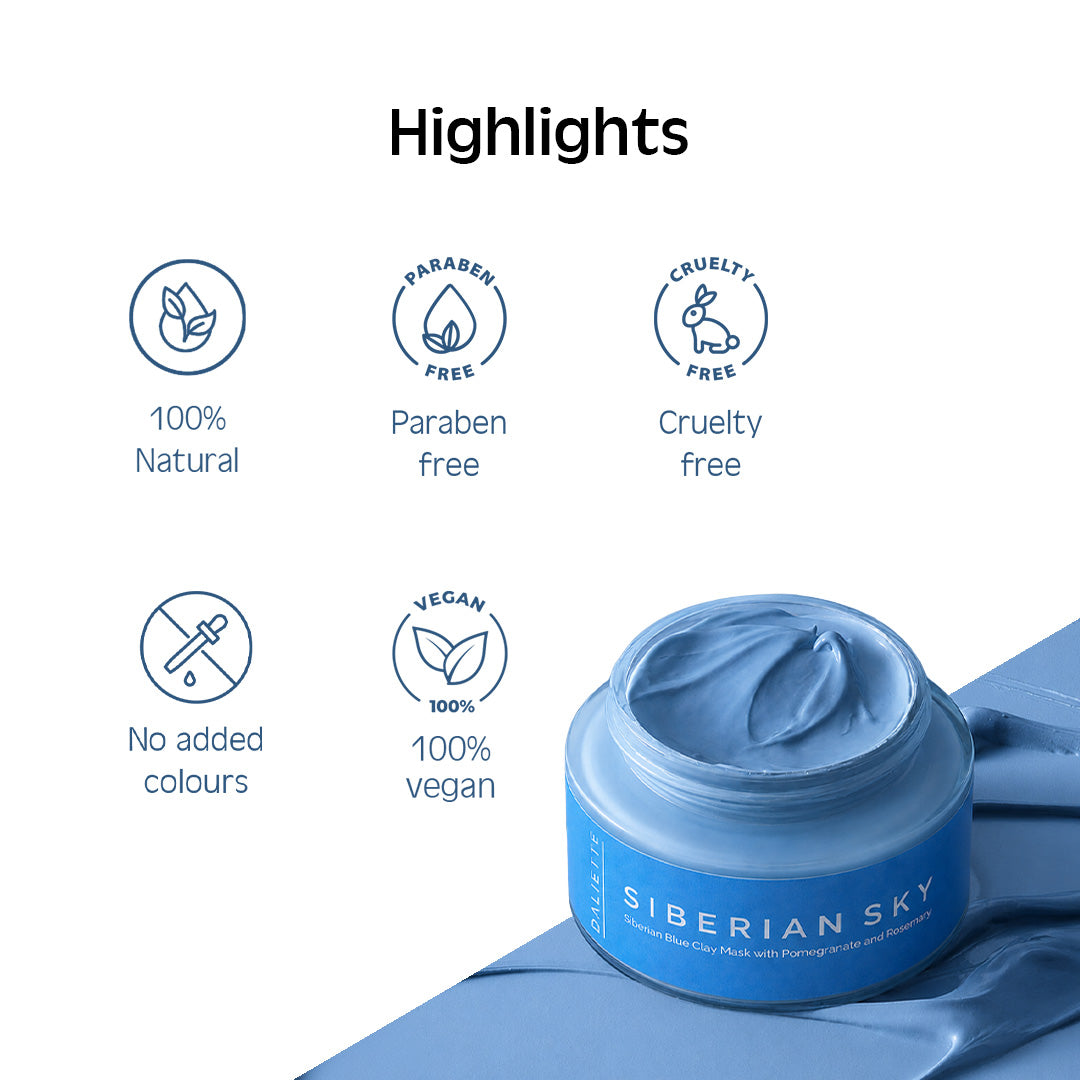 Siberian Sky Face Mask with Blue Tansy
